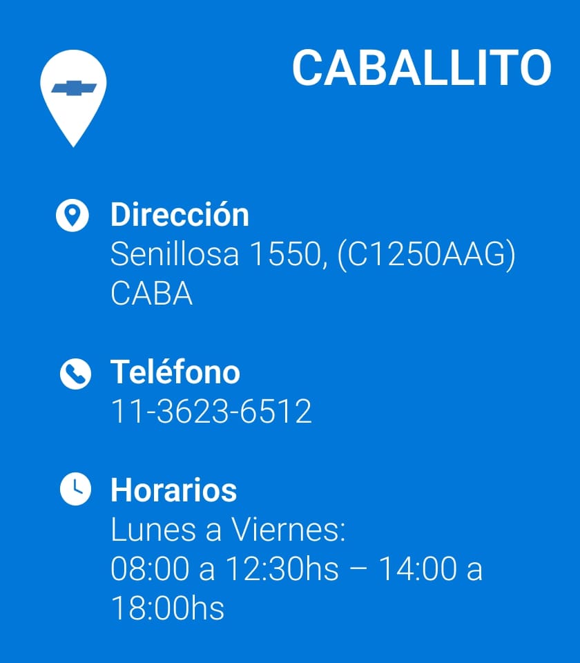 Ubicación Caballito, teléfonos y horarios