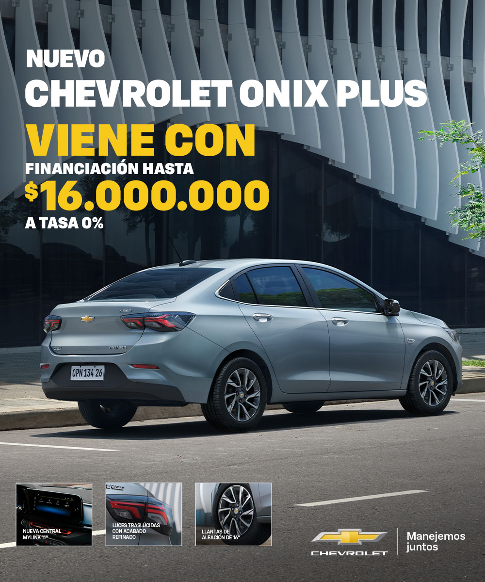 Chevrolet Onix Plus financiada hasta $16.000.000 a tasa 0%